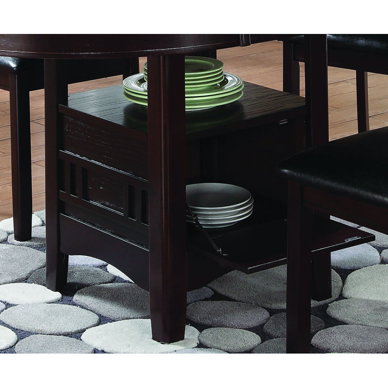 Beklabito Extendable Dining Table, Espresso, 30.5" H x 42" W x 60" L