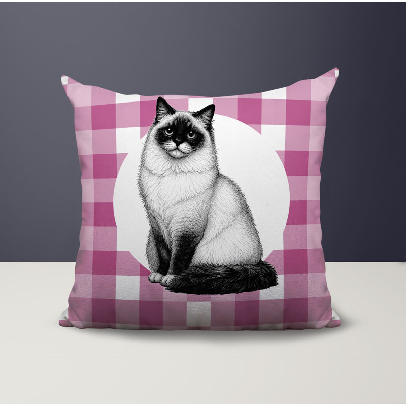 Oreiller réversible intérieur / extérieur Ragdoll Cat, 18x18, Magenta