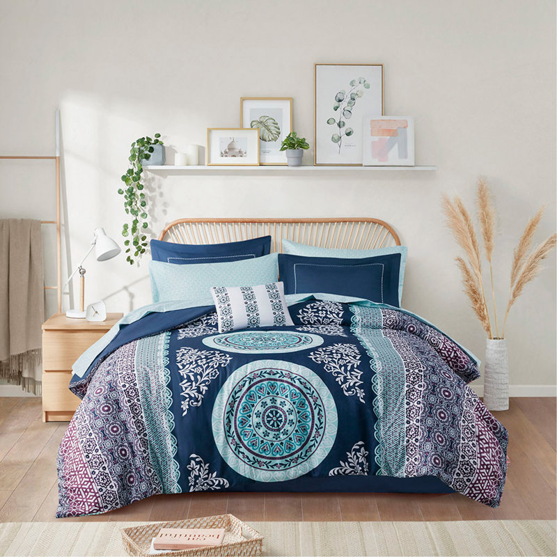L'ensemble d'édredon pour lit simple TG Boho comprend des draps, Édredon simple très long + 8 pièces supplément