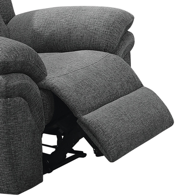 Bahrain Upholstered Power Glider Recliner Charcoal, Power, Gray Polyester