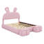 Creative Kids Bed with Cartoon Ear Silhouette Headboard and Decorative LED Light