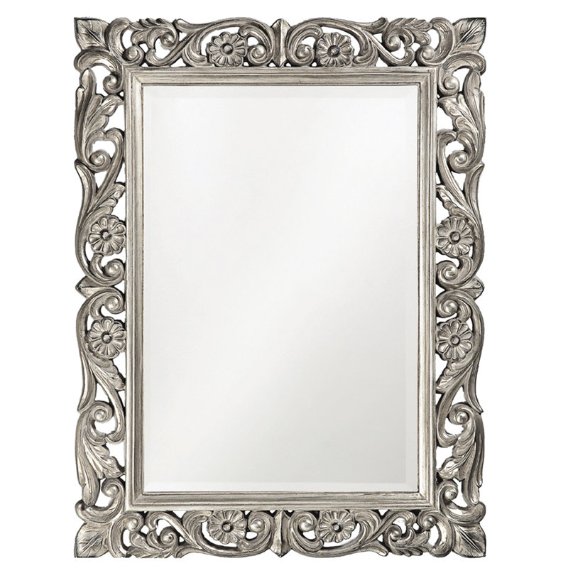 Miroir décoratif traditionnel biseauté, Nickel