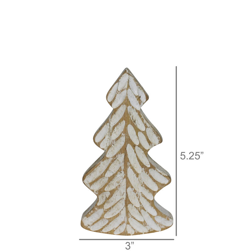 Arbre de Noël, bois - moyen, H 5,25 po x l 1,25 po x P 3 po