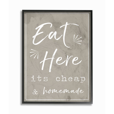 " Eat Here Home Cooking Beige " by Daphne Polselli