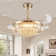 Houstyn Dimmable Crystal Ceiling Fan with LED Lights and Remote Control