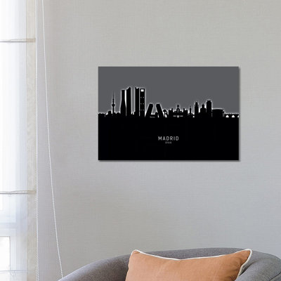Madrid Spain Skyline by Michael Tompsett - Wrapped Canvas Print