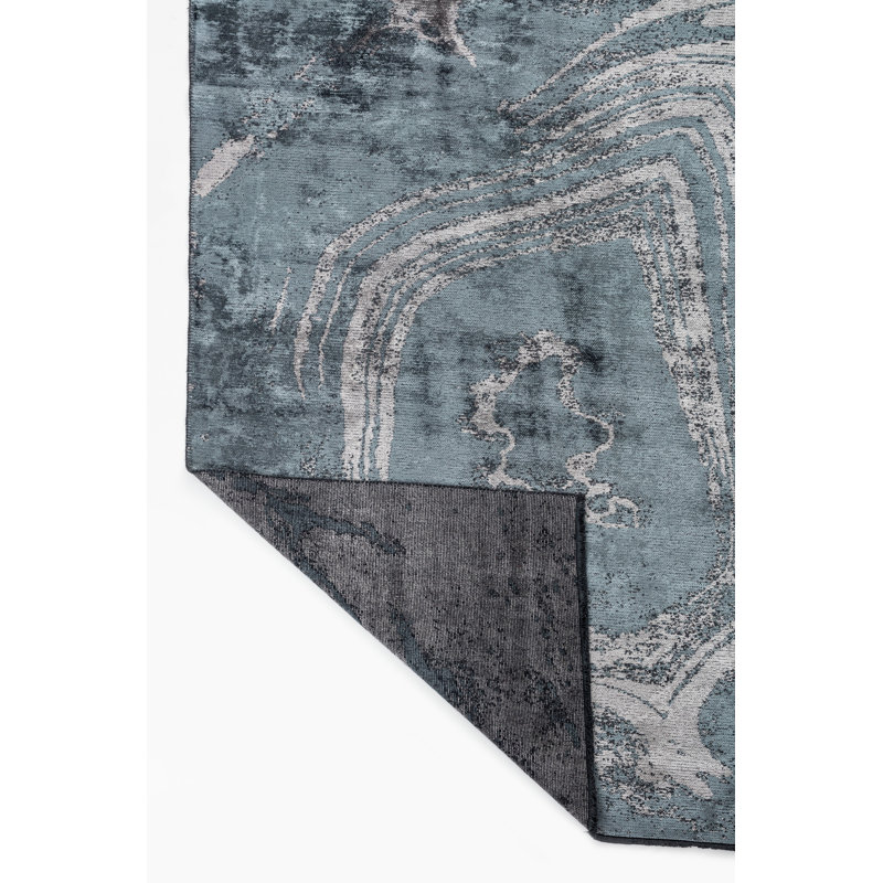 Rapture Gray/Blue Abstract Luxury Area Rug, Rectangle 7'10" x 11'2"