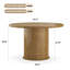 Table de salle à manger ronde pour 4 personnes, petite table de salle à manger avec plateau en bois et base en métal robuste, table de salle à manger ronde moderne pour salle à manger, assemblage facile-757992086