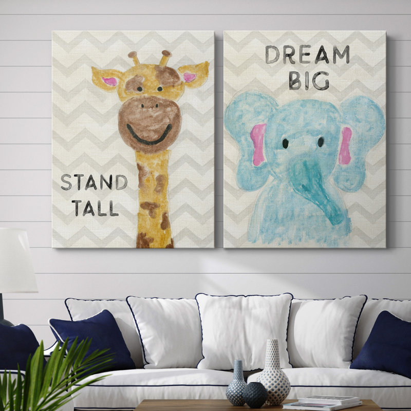 Safari Stand Tall - ensemble de 2 reproductions d'art, H 12 po x l 16 po x P 1 po, Toile tendue, Pas de tapis