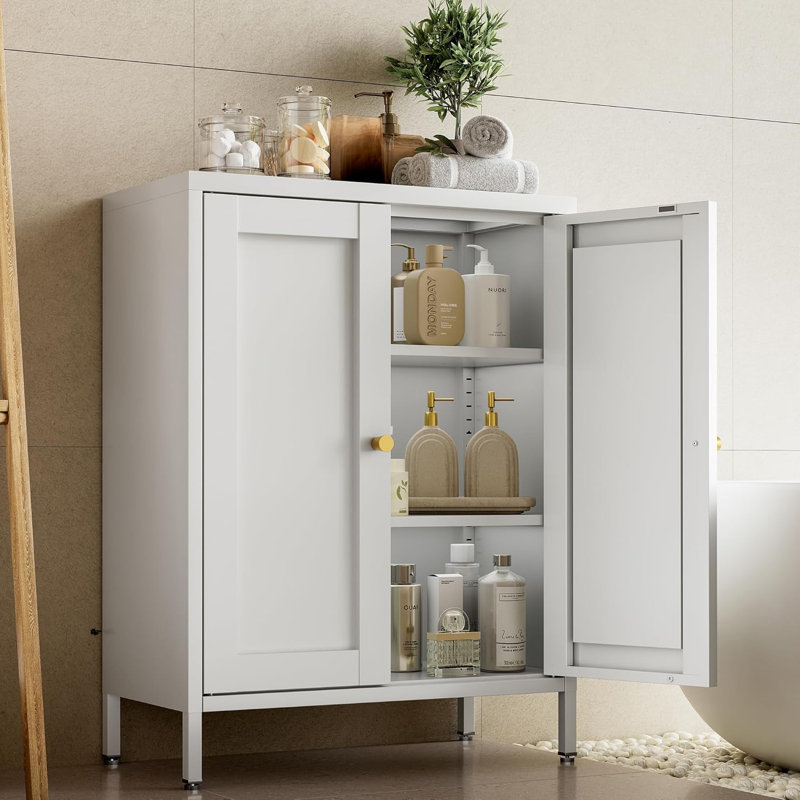 Cayli Metal Accent Cabinet, White