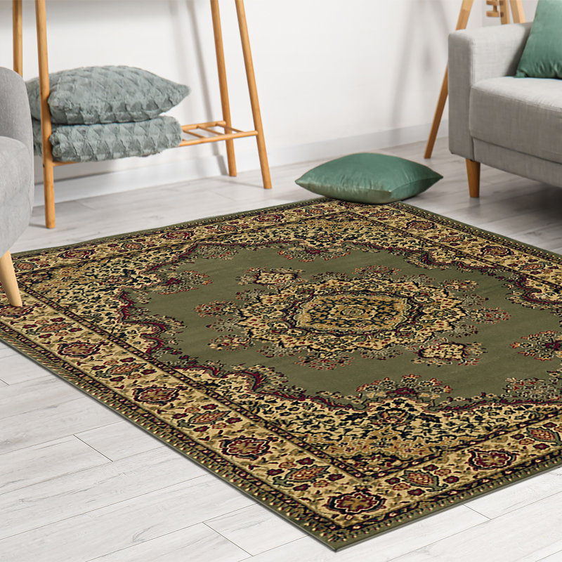 Northington Sage Traditional Oriental Area Rug, Rectangle 7'9" x 11'