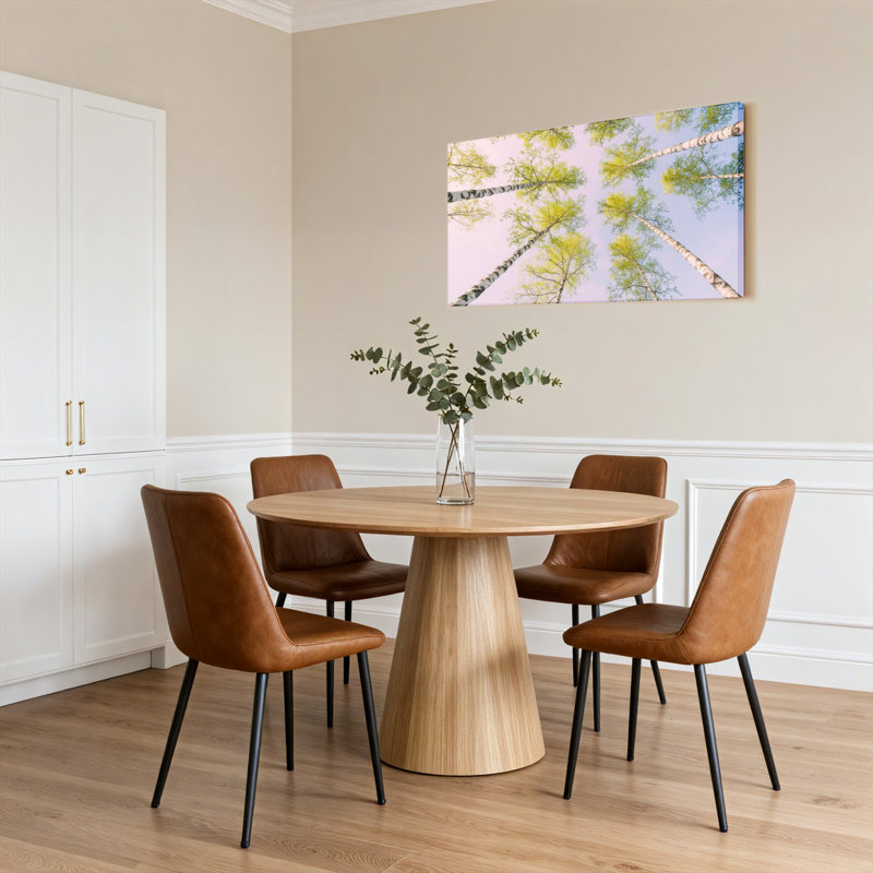 «Birch Trees Sky View», ensemble de 1 reproduction d'art sur toile tendue, H 16 po x l 32 po