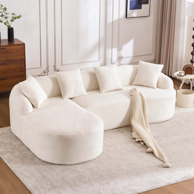 L-Shape Sectional Sofa with Curved Chaise