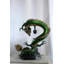 Statue de dragon vert en bronze avec sphère perlée 30 po x 20 po x H 38 po