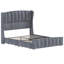 Structure de lit tapissier en velours, tête de lit capitonnée à oreilles de 54 po de hauteur, 4 tiroirs de rangement sous le lit, support robuste de 1 100 lb, conception silencieuse, aucun sommier tapissier requis-2021966084-2021966086