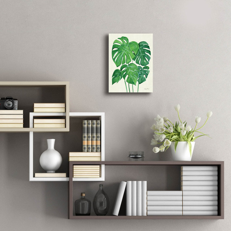  «Tropical Leaves 1» par Farida Zaman, art mural en verre acrylique, 12 po x 16 po