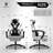 Big and Tall Gaming Chair with Footrest & Massage - Heavy Duty Ergonomic Computer Chair for Adults, White-119289184