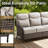 Outdoor Wicker Nighttime Chat Swivel Chair Conversation Set With Side Tables And Split-Type Fire Pit Table-1708373362