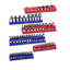 Ensemble de 6 supports magnétiques pour supports de rangement magnétiques bleu et rouge pour Metric SAE