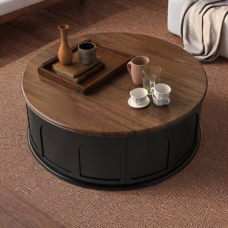 Table basse vintage rétro, Noir, noir, noir, noir, Brun