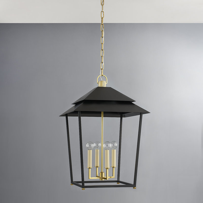 NATICK 4 LIGHT LANTERN, 31" H x 18" W x 18" D, Aged Brass