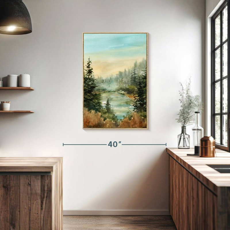 Forest Favorite Spot, Cadre flottant en bois naturel, 25 po x 37 po