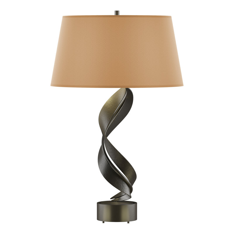 Folio 25.1" Table Lamp, Natural Anna, Dark Smoke