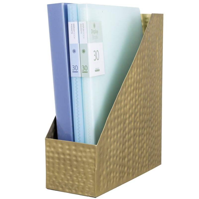 Mandrona Gold Metal Desk Holder Magazine Rack