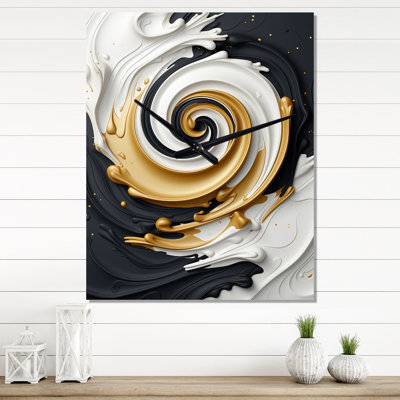 Horloge murale à spirale abstraite liquide