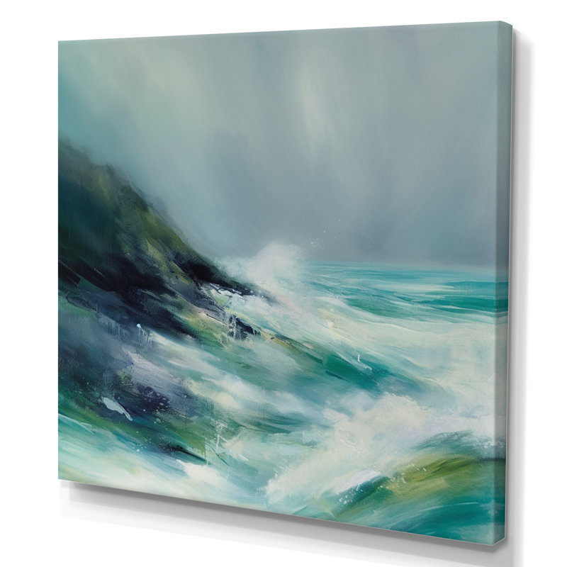 Paysage marin Kinka abstrait II, H 24 po x l 24 po x P 1 po, Toile tendue