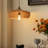 1-Light Pendant Lights Wooden Drum