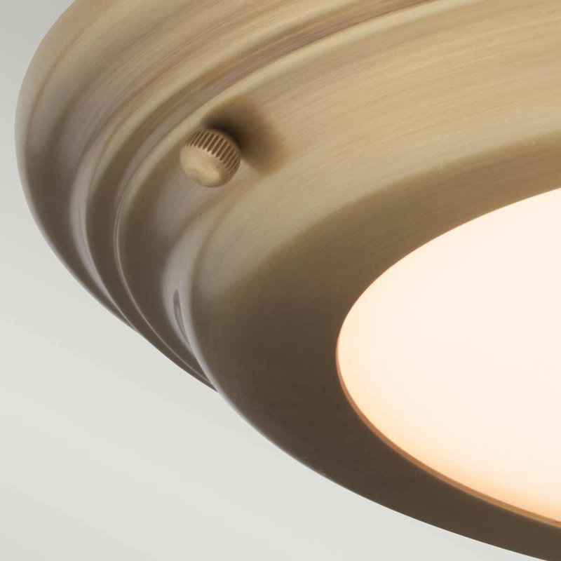 Chesterton Glass LED Flush Mount, Aged Brass