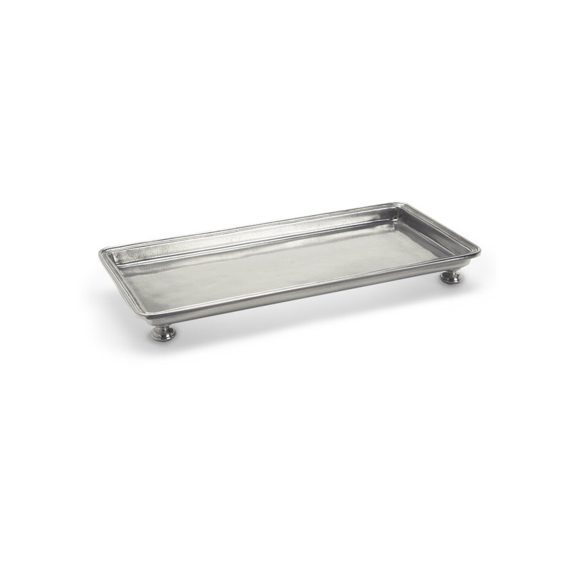 Pewter Decorative Tray, 1.3" H x 5.3" W x 11.3" D