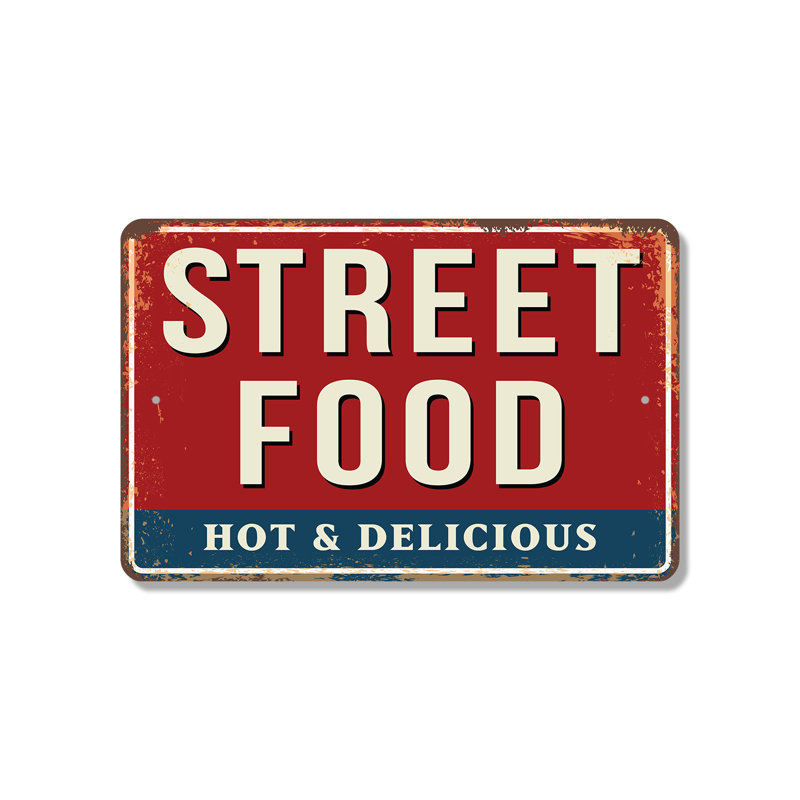 Plaque en plastique Street Food Street 8 po x 12 po