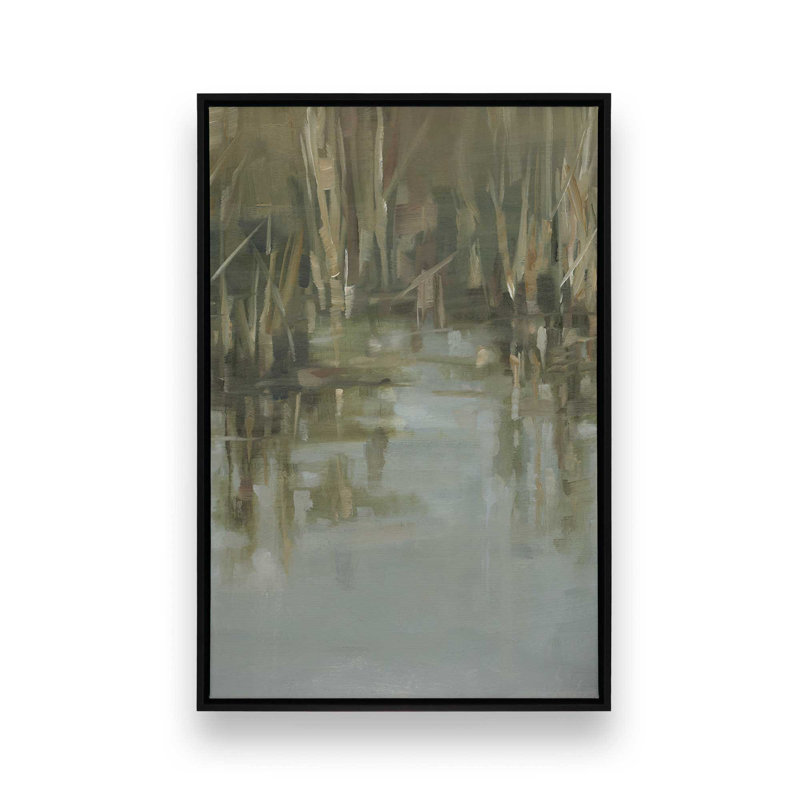 «Autumn Reeds II» par Ethan Harper, reproduction d'art, H 24 po x l 18 po, Floater Framed Print without Mat Canvas, Black