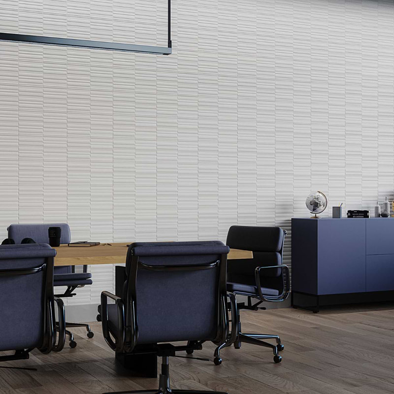 Sydney 8x16 3D Mixed Finish Ceramic Tile, Silver