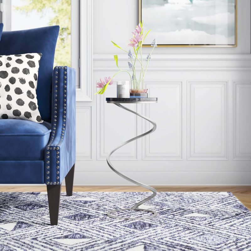 Lorelai End Table, Silver, Black