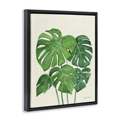 «Green Monstera», ensemble d'art encadré sur toile flottante par Farida Zaman