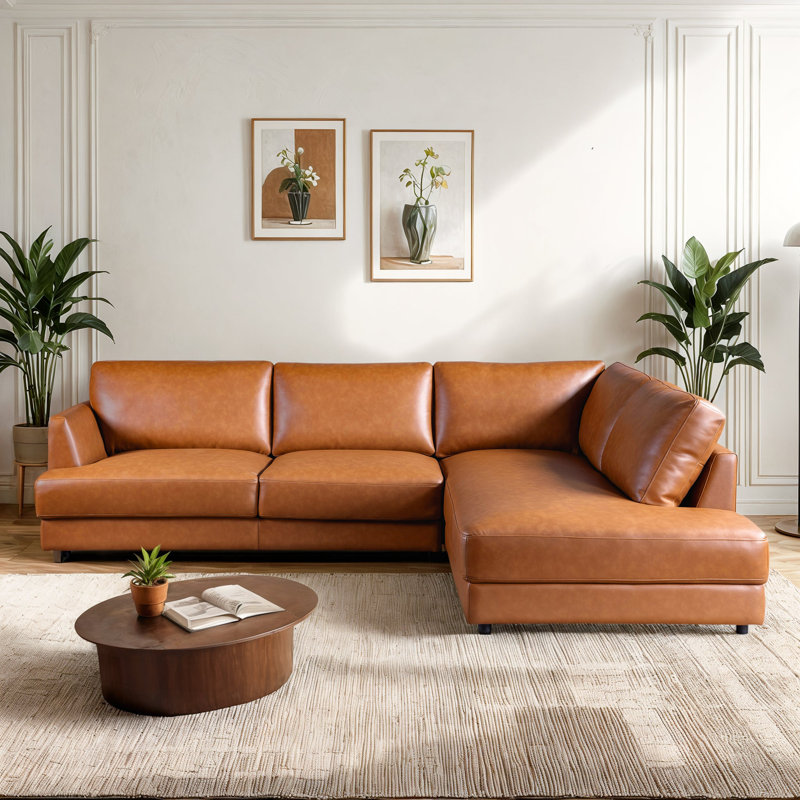 Canapé modulaire moderne en cuir véritable