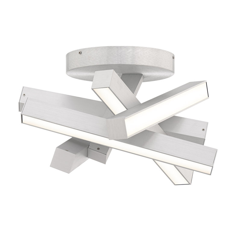 Plafonnier semi-encastré à DEL Chaos, Aluminium brossé