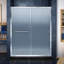 Porte de douche coulissante semi-encadrée DreamLine Infinity-Z 34 po P x 60 po L x 74 3/4 po H, finition chromée dépolie, avec bonde centrale et ensemble de receveur de douche blanc-1794910363-1638560710-1638560706