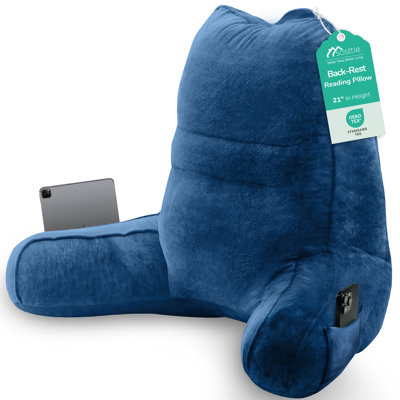 Sasttie Reading Pillow for Bed, Back Pillow for Sitting Up, Navy