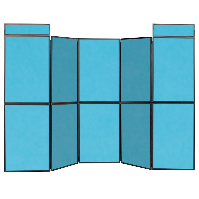 BusyFold Free-Standing Bulletin Board 220cm H x 210cm W, Cyan