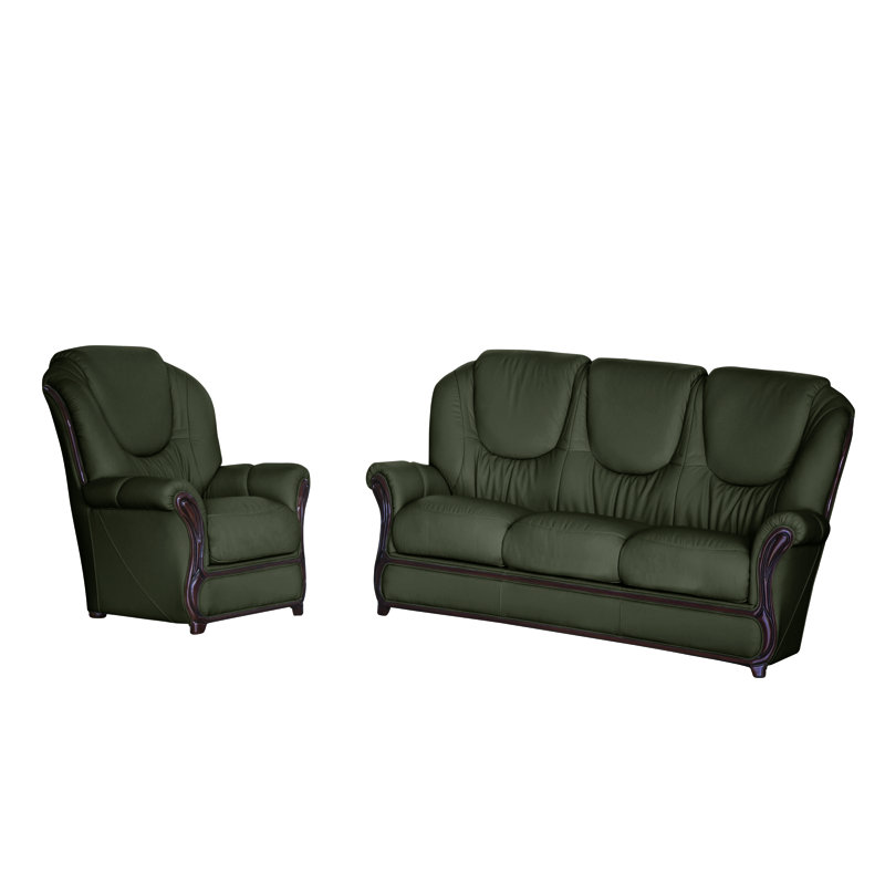 Kirkpatrick 2 - Piece Faux Leather Living Room Set, Darkgrey