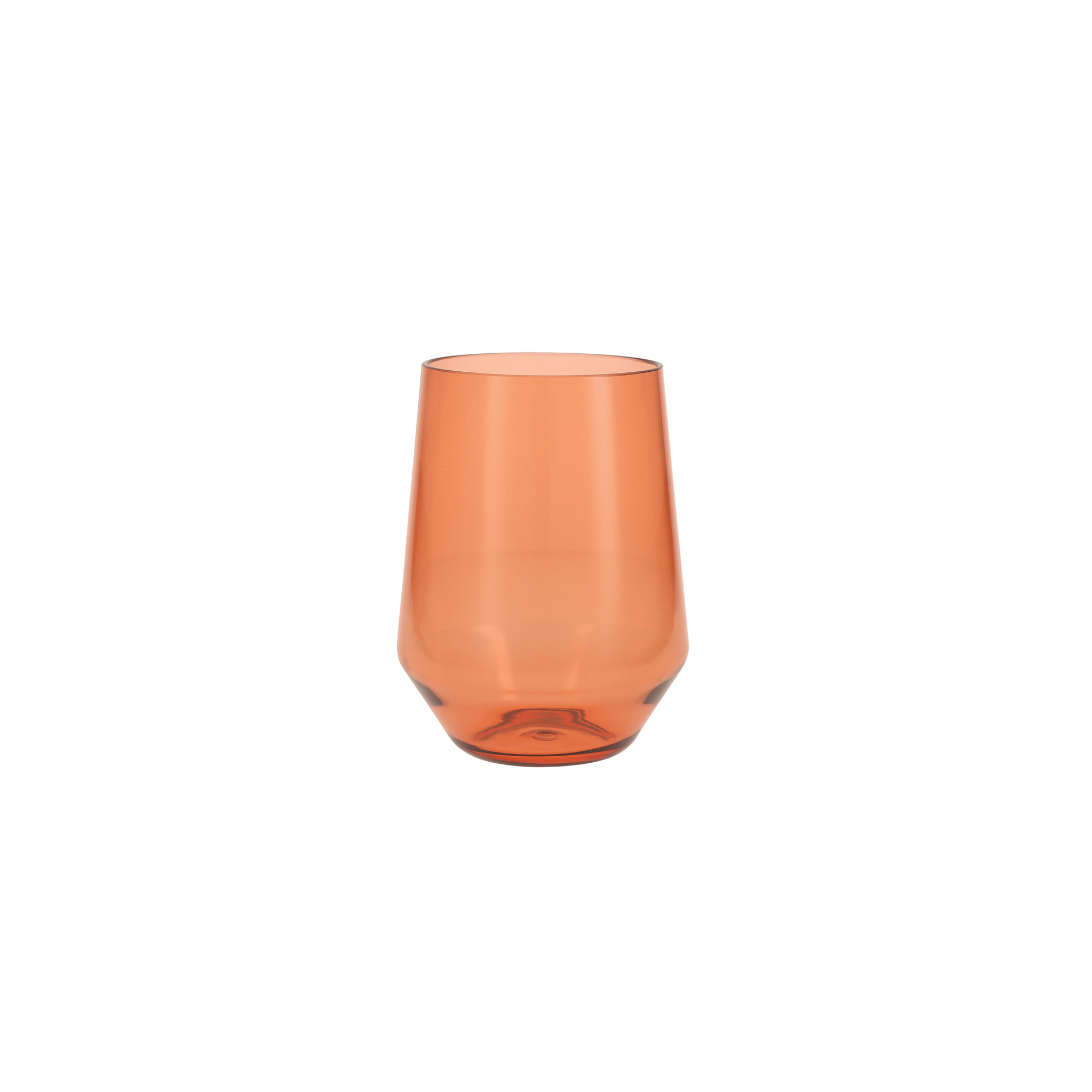 Fortessa Sole Outdoor Shatter Resistant BPA Free Premium Copolyester Plastic Drinkware 6 Pack, Terra Cotta Orange, Stemless Wine Glass