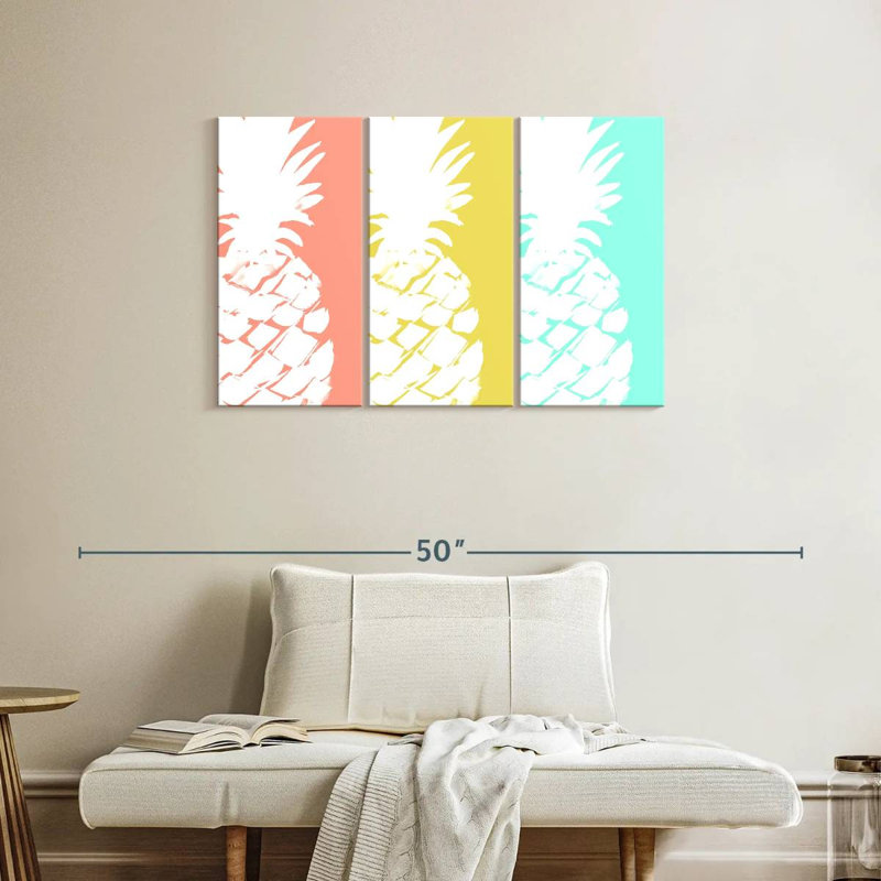 Yarlin Modern Pineapple Trio, 24" H x 38" W