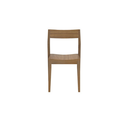 Chaise d'appoint à dossier bas en bois massif Linzy