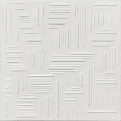 20X20 Styrofoam Ceiling Tiles Glue-Up Decorative Panels For Easy Diy Install, Home & Basement Renovation. R15 Labyrinth, Lot/8