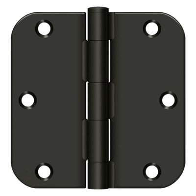 Deltana S35R5BK10B 3-1/2" x 3-1/2" x 5/8" Radius Hinge, Residential Thickness in Oil-rubbed Bronze Pair