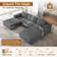Modular Corduroy 303cm 3-seater Sofa With 2 Ottomans, No Assembly Required, With High Rebound Sponge-1141062675
